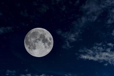 beautiful full moon in the night sky.