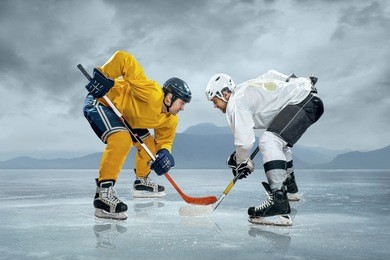 ice hockey players on the ice