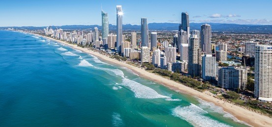 sunny view of gold coast, queensland, australia