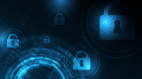 security cyber digital concept abstract technology background protect system innovation vector illustration
