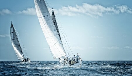 sailing yachts regatta. sailboats under sail in the race