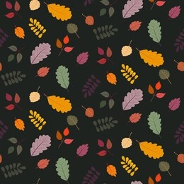 seamless vector pattern with the image of autumn leaves stylized in a flat style. the colors of the autumn gamut are perfect for scrapbooking paper and as separate design elements.