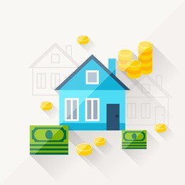 illustration concept of mortgage in flat design style.
