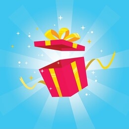 open gift box surprise presents.