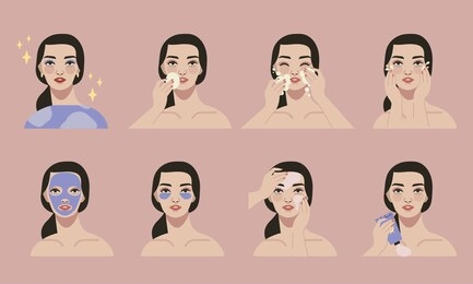 eight beauty routine steps day and night