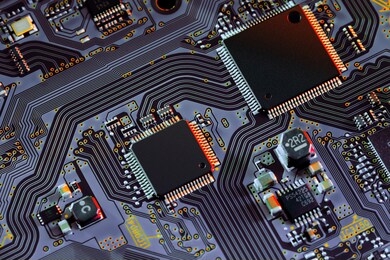 electronic circuit board close up.