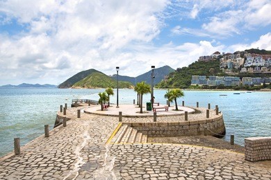 the beautiful view of coral bay in hong kong, china