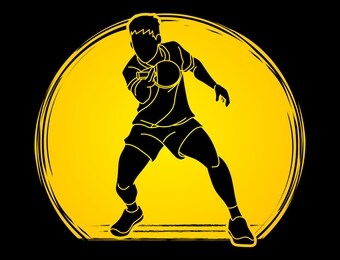 ping pong player, table tennis action cartoon graphic vector
