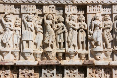 decorative carving, jagdish temple, udaipur, rajasthan, india