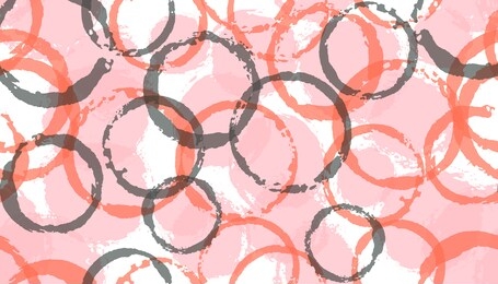 simple painted circles geometry fabric print. circular spot overlapping elements vector seamless pattern. grunge texture circles geometry fabric design.