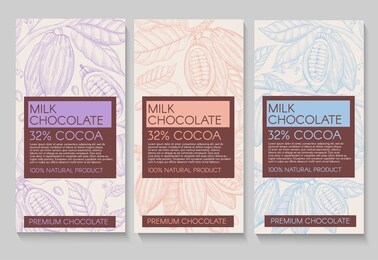 collection of chocolate packaging with background  on sketch illustrations
