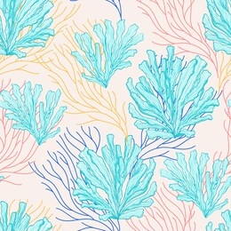 vector seamless pattern with blue coral. good for textile, wallpapers, paper for art and craft.