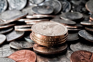 the pile of united states coin
