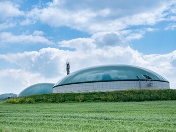 biogas plant in a field