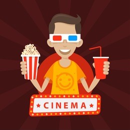 teenager smiles in 3d glasses