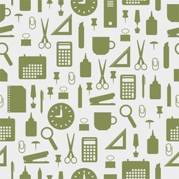 seamless pattern with office stationery icons 
