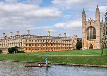 cambridge university, king's college from across the river