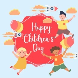 lovely children's day composition vector design