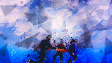 vision. banner for business. skydiver in free fall. the sketch effect. illustration of a sports theme.
