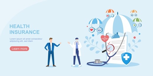 health insurance concept.healthcare, finance and medical service. vector illustration about health insurance.