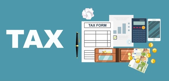 tax payment. government, state taxes. data analysis, paperwork, financial research, report. businessman calculation tax return. flat design. form vector.