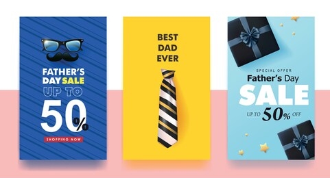 happy fathers day sale banner background.promotion and shopping template.vector illustration.