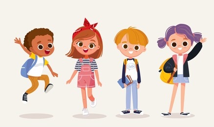 set of kids. children and preschoolers.