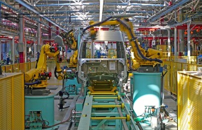 modern automated assembly line for cars