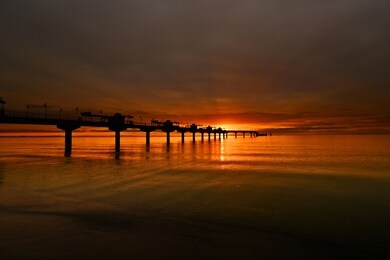 pier in międzyzdroje, poland in the sunset sun.sunset by the sea. nature and nature landscape at sunset.