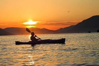 summer sunset kayaking in montenegro
