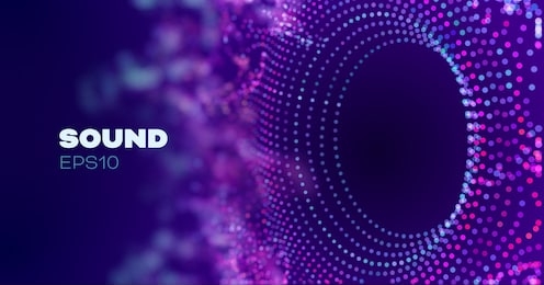 sound wave bass vector. cyberpunk style noise tunnel