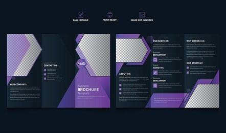 trifold brochure design. corporate business brochure template. services, marketing, company flyer brochure leaflet. vector design