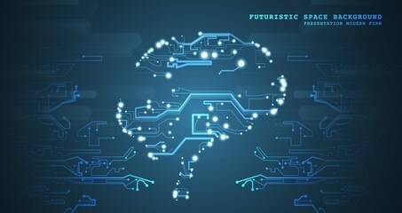 artificial intelligence illustration. artificial intelligence and machine learning concept. digital computer code. data transfer concepts in internet.