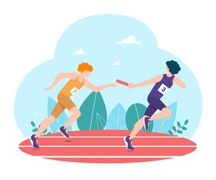 relay race. athletics vector. illustration