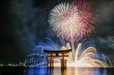 beautiful fireworks display in japan