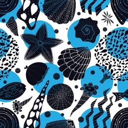 vector seamless pattern of sea life. seamless pattern can be used for wallpaper, pattern fills, web page background, surface textures.
