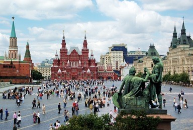 red square in moscow, russian federation. national landmark. tourist destination.