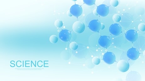 molecular 3d vector structure molecule or atom. scientific vector illustration for science or medical background. molecular innovation model. abstract biotechnological background chemistry research