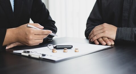 car dealers or managers have offered special prices and conditions for car purchases with insurance. service and offering or financial banking concept.