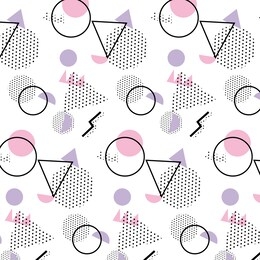 memphis pattern 80's-90's styles on red background. trendy memphis style. colorful geometric pattern different shapes color style. cover template design,abstract pattern, hipster fashion. 