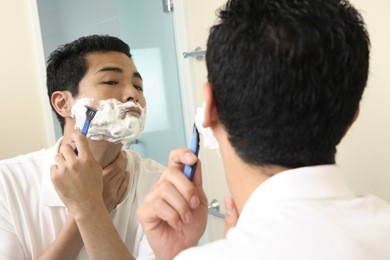 japanese men shaving