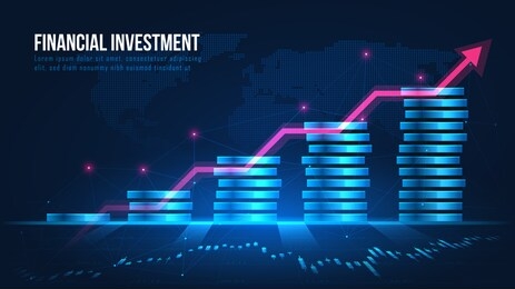 concept art of financial growth in futuristic idea suitable for growth business or financial technology investment