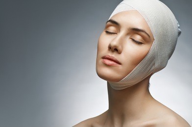 beauty woman on the grey background