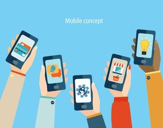 concept for mobile apps, flat design vector illustration.