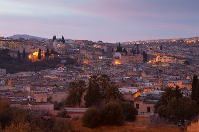 view of the old medina of fez, morocco