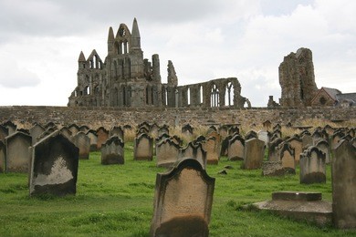 monastery graveyard, whitby, uk