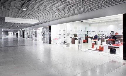 clean and bright luxury european shoes store