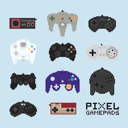 pixel art isolated vector gampads