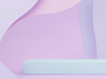 minimal scene with podium and abstract background. geometric shapes. pastel colors scene. minimal 3d rendering. scene with geometrical forms and curved background for cosmetic product. 3d render. 