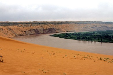 landscape in the northwest of china, shapotou, ningxia province